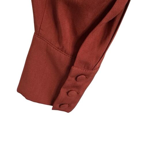 Alohas Exclesa Burnt Orange Rust Modest Long Sleeve Midi Dress - Picture 6 of 12